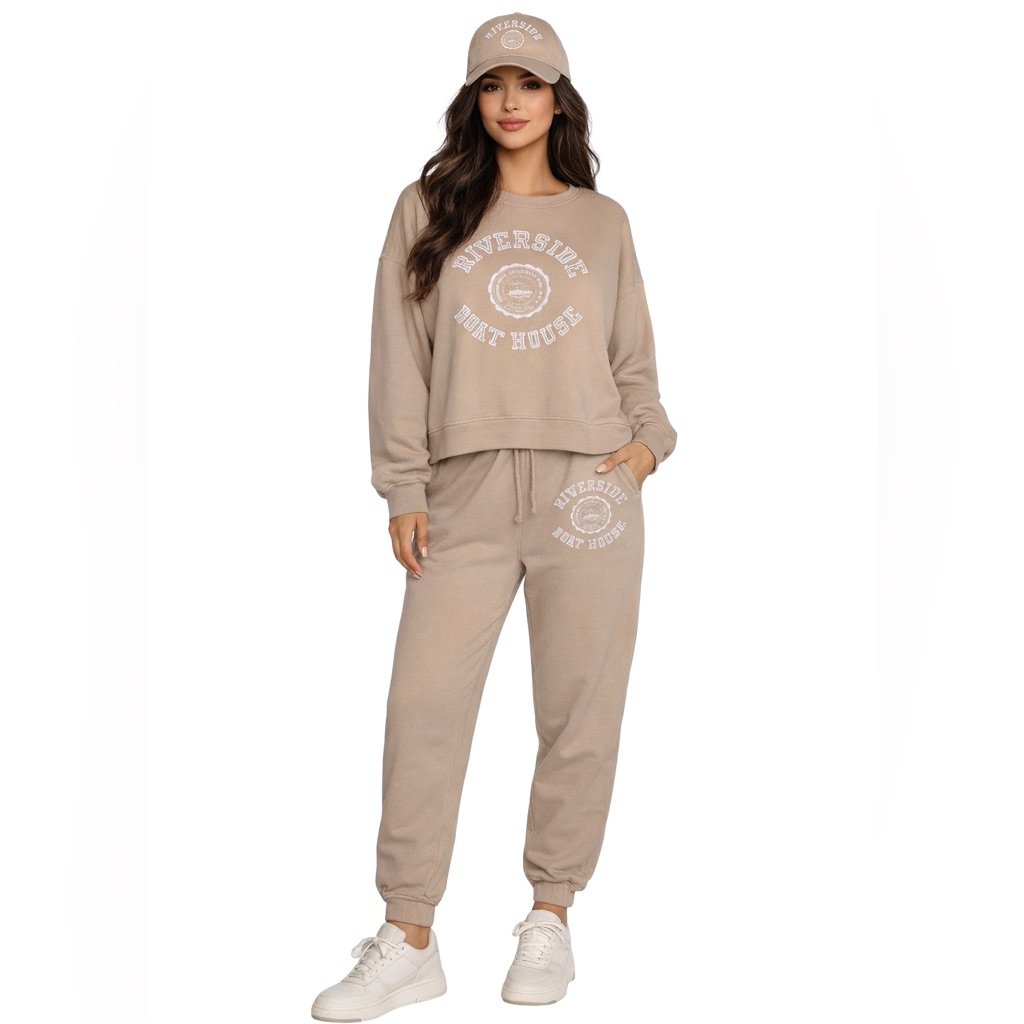 J. Crew Terry Riverside Boathouse Sweats Set Size Medium Beige Cotton Athleisure